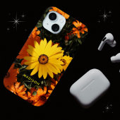 Mooie geel Sinaasappel Bloemen Gepersonaliseerde n Case-Mate iPhone Case