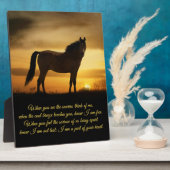 Mooie geest Memorial Poem Horse in Sunset Fotoplaat (Zijkant)