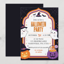 Mooie Geest Pompoen Omlijst Halloween Feest Uitnod