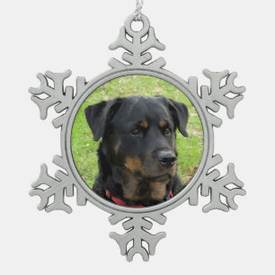 Mooie geest rottweiler kerstversiering tin sneeuwvlok ornament