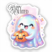 Mooie Geest Sticker – Schattige Halloween (Voorkant)