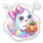 Mooie Geest Sticker – Schattige Halloween (Voorkant)