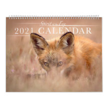 Mooie geest van de kalender van de Fox 2021-muur