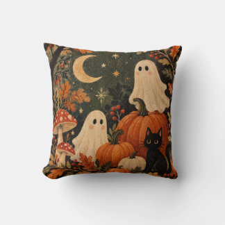 Mooie Geesten & Pompoenen Vintage Halloween Kussen