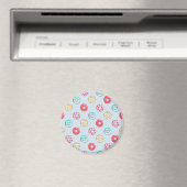 Mooie geglazuurde donut patroon lichtblauw magneet (Insitu (Vaatwasser))