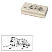 Mooie Gegraveerde Sneeuwluipaard Rubber Kunst Stem Rubberstempel (Gestempeld)