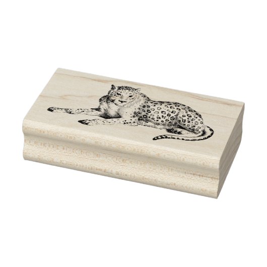 Mooie Gegraveerde Sneeuwluipaard Rubber Kunst Stem Rubberstempel (Stempel)