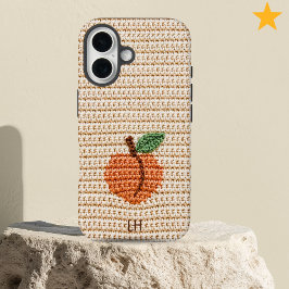 Mooie Gehaakte Perzik Fruit Garens Naam Beginlette iPhone 16 Hoesje