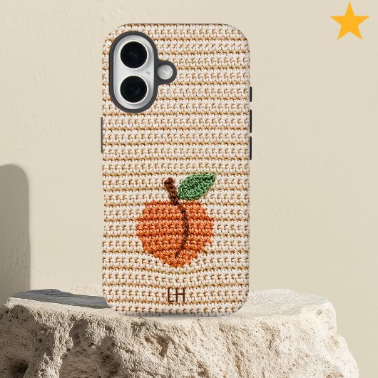Mooie Gehaakte Perzik Fruit Garens Naam Beginlette Case-Mate iPhone Case