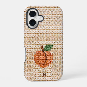 Mooie Gehaakte Perzik Fruit Garens Naam Beginlette iPhone 16 Hoesje