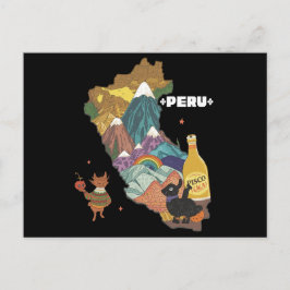 Mooie geïllustreerde kaart van Machu Picchu en Alp