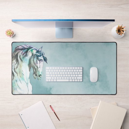 Mooie  geïllustreerde paardenhoofddekmat bureaumat (Kantoor 1)