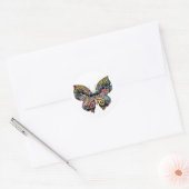 Mooie geïllustreerde vlinder ronde sticker (Envelop)