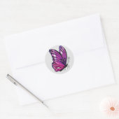 Mooie geïllustreerde vlinder ronde sticker (Envelop)