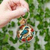 Mooie geïllustreerde vogel sleutelhanger (Hand)