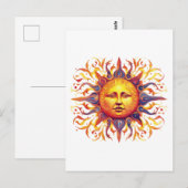 Mooie geïllustreerde zon briefkaart (Voorkant / Achterkant)