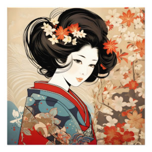 Mooie Geisha Japanse cultuur Foto Afdruk