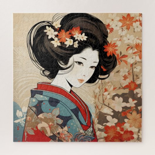 Mooie Geisha Japanse cultuur Legpuzzel (Verticaal)