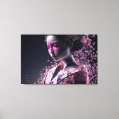 mooie geisha met sakura canvas afdruk (Voorkant)