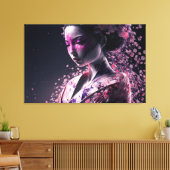 mooie geisha met sakura canvas afdruk (Insitu (Woonkamer))