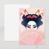 Mooie geisha Portret Uitnodiging (Voorkant / Achterkant)