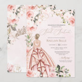 Mooie Geit  in Roze Blush Roos Sweet 16 Kaart (Voorkant / Achterkant)