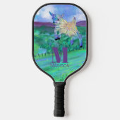 Mooie geitenmonogram pickleball paddle (Achterkant)