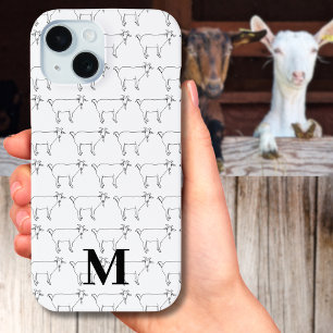 Mooie geitenpatroon zwart en wit iPhone 15 case