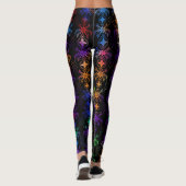 Mooie gekleurde bloemen Oud Engels ontworpen Leggings (Achterkant)