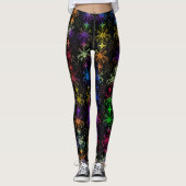 Mooie gekleurde bloemen Oud Engels ontworpen Leggings (Voorkant)
