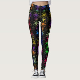 Mooie gekleurde bloemen Oud Engels ontworpen Leggings