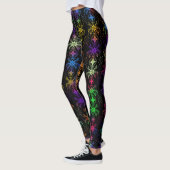 Mooie gekleurde bloemen Oud Engels ontworpen Leggings (Links)