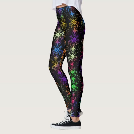 Mooie gekleurde bloemen Oud Engels ontworpen Leggings (Links)