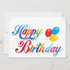 Mooie gekleurde Happy Birthday Ballons kaart