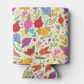 Mooie gekleurde herfstbloemen blikjeskoeler (Achterkant)