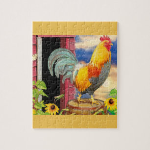 mooie gekleurde kipflorale puzzel