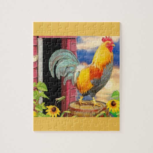 mooie gekleurde kipflorale puzzel (Verticaal)