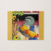 mooie gekleurde kipflorale puzzel legpuzzel (Horizontaal)