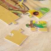 mooie gekleurde kipflorale puzzel legpuzzel (Zijkant)