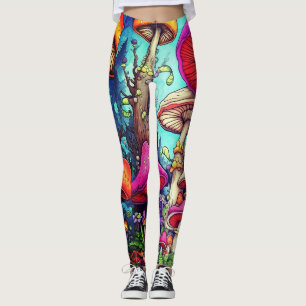 Mooie gekleurde paddenstoelen op gemoderniseerd leggings