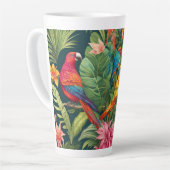 Mooie gekleurde vogels latte mok (Linkerhoek)