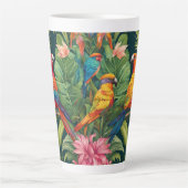 Mooie gekleurde vogels latte mok (Voorkant)