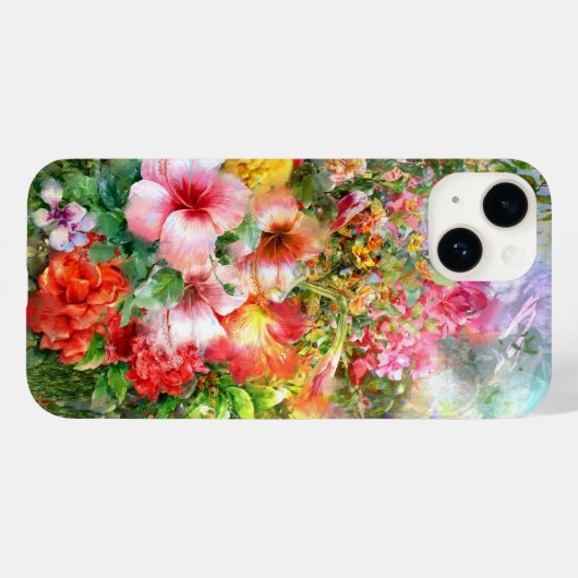 Mooie gekleurde waterverf bloemen Case-Mate iPhone case (Achterkant (horizontaal))