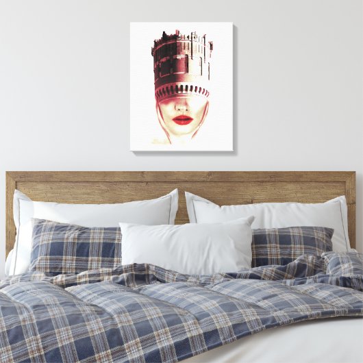 Mooie gekroonde Scandinavische prinses Graphic Canvas Afdruk (Insitu (Slaapkamer))