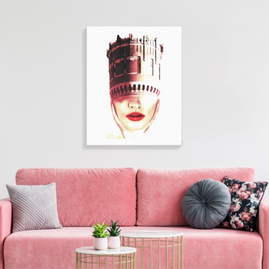 Mooie gekroonde Scandinavische prinses Graphic Canvas Afdruk (Insitu (Woonkamer))