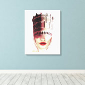 Mooie gekroonde Scandinavische prinses Graphic Canvas Afdruk (Insitu (Houten vloer))