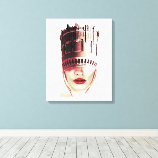 Mooie gekroonde Scandinavische prinses Graphic Canvas Afdruk (Insitu (Houten vloer))