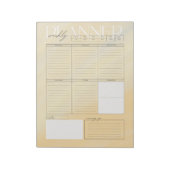 Mooie Gele Aquarel Weekplanner Notitieblok (Linkerzijde)