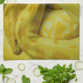 Mooie Gele Birmese Python Theedoek (Gevouwen)