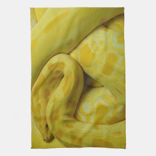 Mooie Gele Birmese Python Theedoek (Verticaal)